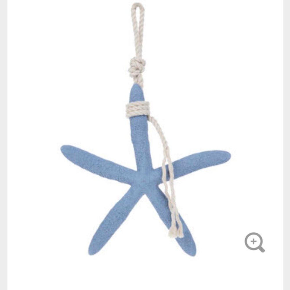 Set/2 - Starfish Wall Decor. Blue and Off White. NWT.